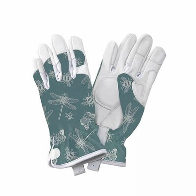 Kent & Stowe Leather Gloves Flutter Bugs Teal -Image courtesy of Westland