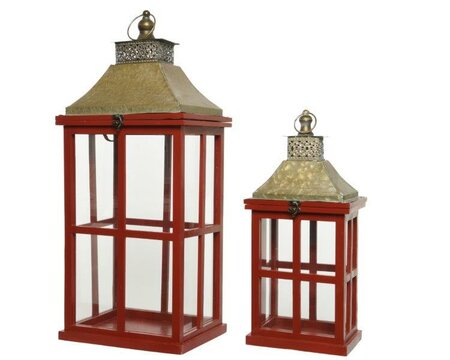 Lantern firwood roof with gold wash (red)