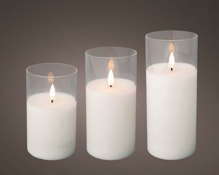 LED candle glass (clear; warm white)