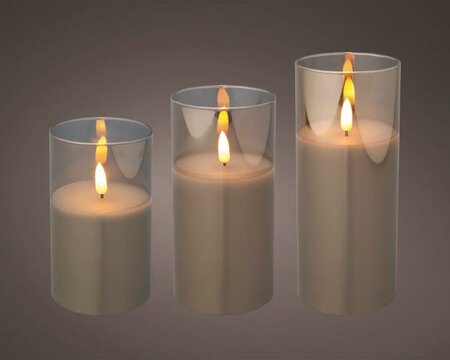 LED candle glass (grey)