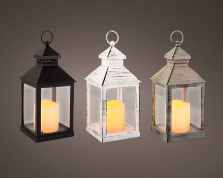 LED lantern plastic square (flame)