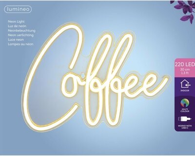 LED neon 'Coffee' sign -Image courtesy of Kaemingk