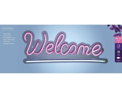 LED neon 'Welcome' Sign -Image courtesy of Kaemingk