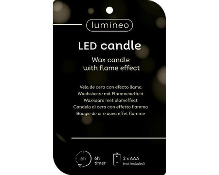 LED wick candle tiered wax vase, cream - image 2