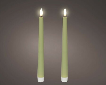 LED wick dinner candle, green -Image courtesy of Kaemingk