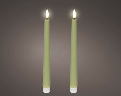 LED wick dinner candle, green -Image courtesy of Kaemingk