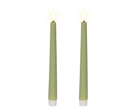 LED wick dinner candle, green -Image courtesy of Kaemingk