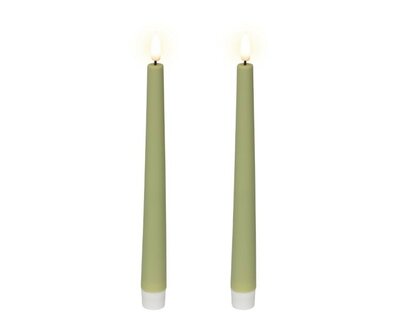 LED wick dinner candle, green -Image courtesy of Kaemingk