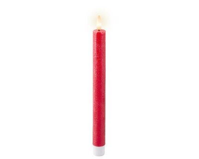 LED wick dinner candle red - image 3