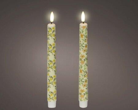 LED wick dinner candle with flowers -Image courtesy of Kaemingk