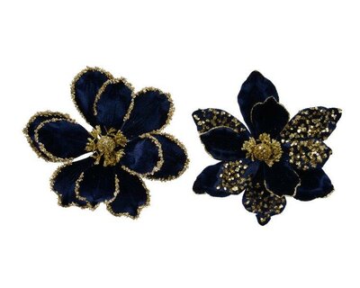 Magnolia on clip (blue) - image 1