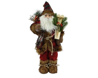 Medium Red Santa with skis