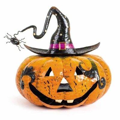 Metal Pumpkin Candle Holder W/Spider -Image courtesy of Heaven Sends