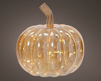 Micro LED pumpkin glass light, large - image 1