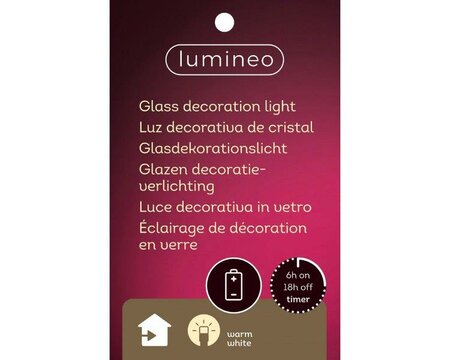 Micro LED pumpkin glass light, large - image 2