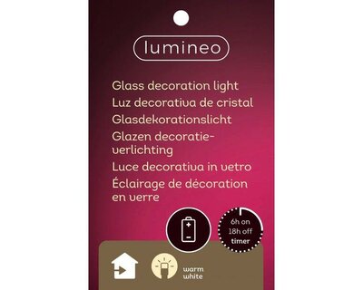 Micro LED pumpkin glass light, large - image 2