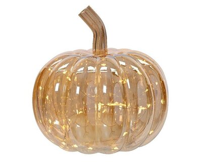 Micro LED pumpkin glass light, large - image 4