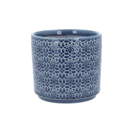 Navy Tile Design Stoneware Pot -Image courtesy of Gisela Graham