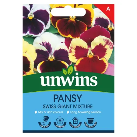 Pansy Swiss Giant Mix - Image courtesy of Unwins