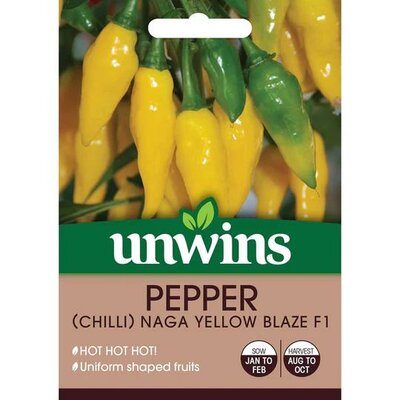 Pepper (Chilli) Naga Yellow Blaze F1 (4) - image 1