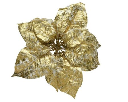 Poinsettia on clip (gold) - image 1