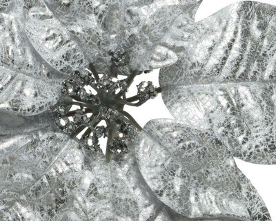 Poinsettia on clip (silver) - image 2