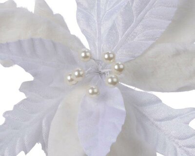 Poinsettia on clip (white) - image 3