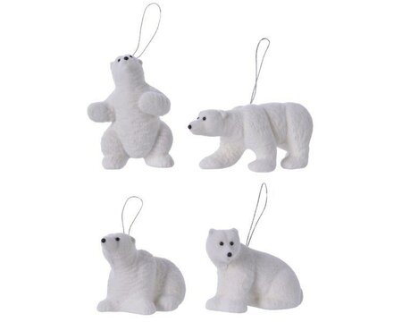 Polar bear plastic with flock (white)