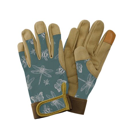 Kent & Stowe Comfort Gloves Flutter Bugs Teal Medium