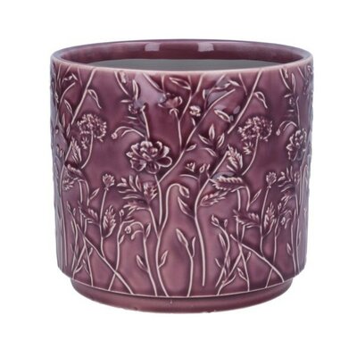 Purple Trailing Blooms Stoneware Pot (17cm dia.)