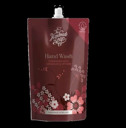 Refill Hand Wash Coriander Seed, Geranium & Vetiver -Image courtesy of Handmade Soap Co.