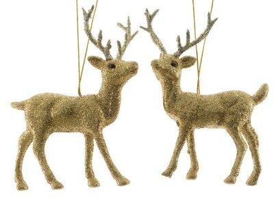 Reindeer plastic with glitter (gold) - image 1