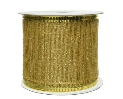 Ribbon polyester glitter (light gold)