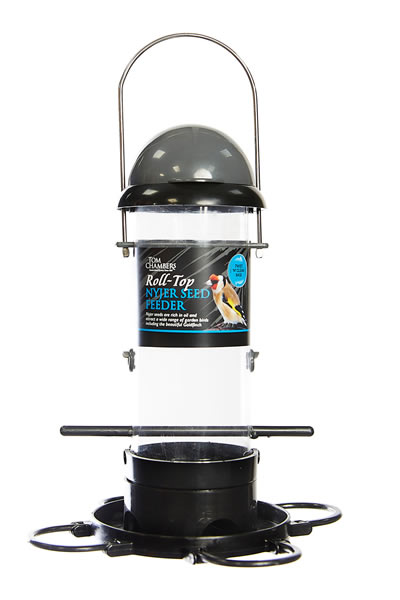 Roll Top Nyjer Feeder - Image courtesy of Tom Chambers