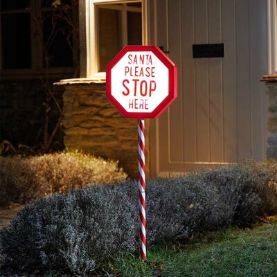 Santa Stop Here! Stake Light - image 1