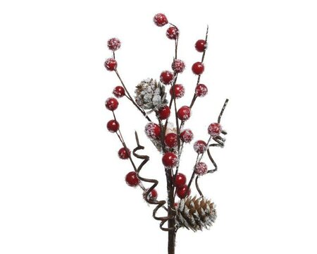 Spray with foam berries & pine-cones, snow finish - image 1