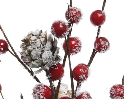 Spray with foam berries & pine-cones, snow finish - image 2