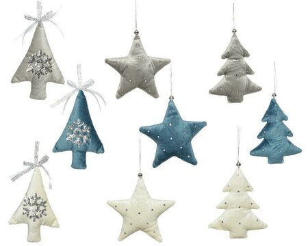 Xmas tree decoration polyester velvet (assorted) - image 1