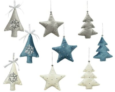 Xmas tree decoration polyester velvet (assorted) - image 1