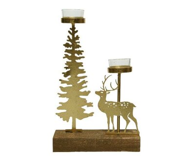 Tealightholder iron tree (gold)