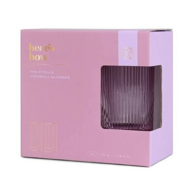 The Stella Highball Glass - Lilac -Image courtesy of DesignWorks Ink.