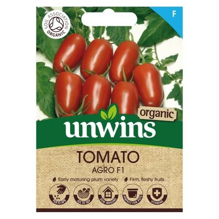Tomato (Plum) Agro F1 (Organic) - Image courtesy of Unwins
