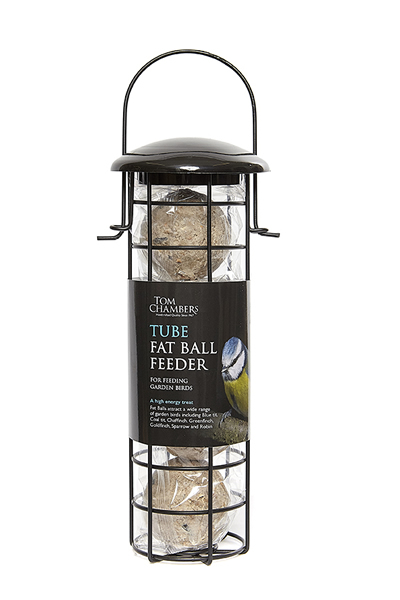 Tube Fat Ball Feeder with Fat Balls - Image courtesy of Tom Chambers