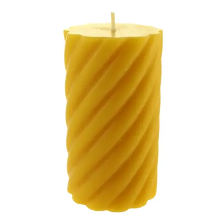 Twisted Pillar Candle Yellow