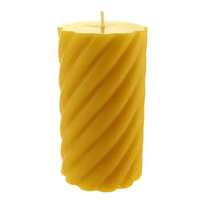 Twisted Pillar Candle Yellow