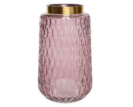 Vase glass shiny sprayed gold (pink)