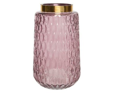 Vase glass shiny sprayed gold (pink)