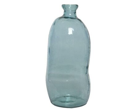Vase recycled glass aqua shiny (blue)