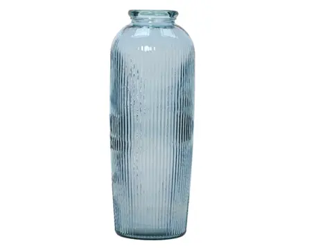 Vase Recycled Glass  Light Blue