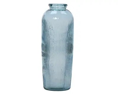 Vase Recycled Glass  Light Blue